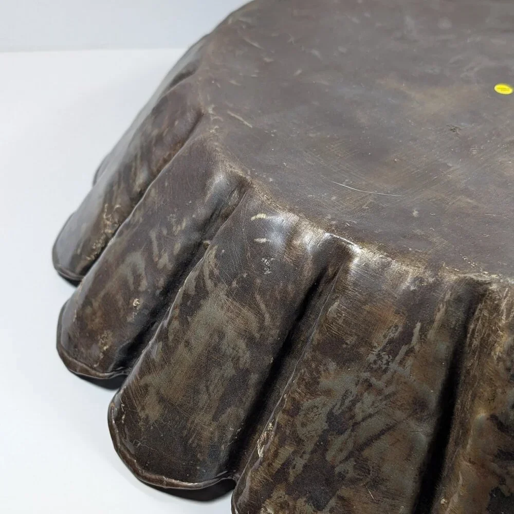 Sundance Fluted Metal Bowl, Upcycled Steel Drums, Industrial Design, Table Decor - Picture 5 of 7